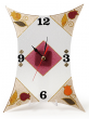 Geometric Glass Wall Clock with Flower Motif