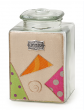 Glass Cookie Jar Designed with Bright Triangles