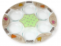 Glass Passover Seder Plate with Colorful Polka Dot Theme