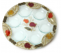 Glass Passover Seder Plate with Rich Pomegranate Motif