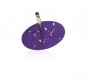 Purple Aluminium Dreidel with Cut-out Star of David and Hebrew Text
