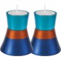 Bougeoir de Shabbat Yair Emanuel – Teintes Turquoise, Orange et Bleu