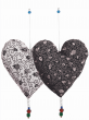 Small Double-Sided Heart Shaped Pomegranate Decoration by Yair Emanuel - Black and White
