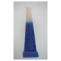 Safed Candles Lighthouse Havdalah Candle in Blue and White with Carved Lines