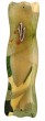 Wood Mezuzah Case with Leaves and Orange Flowers for 12cm Scroll