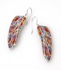 Adina Plastelina Silver Hook Earrings with Single Millefiori Dragonfly Wing