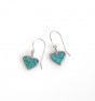Adina Plastelina Silver Hook Earrings with Turquoise Heart Pendants