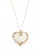 Adina Plastelina Chain Necklace with Heart Shaped Pendant in White