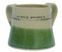Green and Beige Ceramic Washing Cup with Three Tone Hebrew Text Pattern