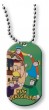 Green Dog Tag Pendant with Embrace Jerusalem Theme and Necklace Chain