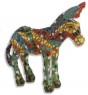 Ceramic Donkey Miniature with Bright Mosaic Pattern