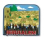 Jerusalem 3D Magnet with Western Wall and English Text