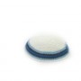 15 cm knitted white kippah with two-toned blue border