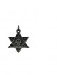 Silver Star of David Pendant with Hamsa and IDF in Hebrew and English