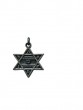 Silver Star of David Pendant with Miniature Star and Hebrew and English Text