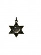 Brass Star of David Pendant with Gold Star and Hebrew and English Text