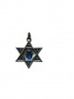Silver Star of David Pendant with Blue Hamsa, Bead, IDF and English Text