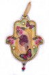 Silver and Brass Hamsa with Cupid, Butterflies and Roses