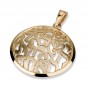 14k Yellow Gold Pendant with Raised Shema Yisrael in Modern Font