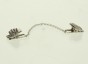 Sterling Silver Tallit Clips with Large Hamsa and Scrolling Lines