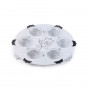 Stainless Steel Seder Plate with Flowers, Scrolling Lines and Hebrew Text
