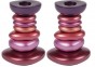 Anodized Aluminum Shabbat Candle Holder in Red and Purple by Yair Emanuel