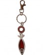 Fish-Shaped Keychain with Red Beads and White Gems
