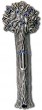 Tree of Life-shaped Mezuzah with Blue Beads and Hebrew Letter Shin