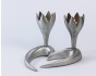 Aluminum Heart Shaped Shabbat Candlestick Set by Shraga Landesman