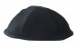 Black Velvet Kippah with Six Sections and Matching Stitching Lines