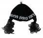Black and White Freak Kippah with Hebrew Text and Lace Sideburns
