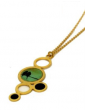 Necklace with Circle Pendant with Lovebirds