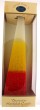Pyramid Havdalah Candle by Safed Candles with White, Yellow and Red Bands