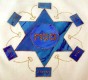 Matzah Cover with Blue Seder Plate Design by Galilee Silks