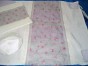 White Women’s Tallit with Swirling Pink Flowers and Lace by Galilee Silks