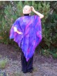 Purple & Pink Silk Poncho by Galilee Silks