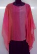 Silk Poncho with Pink Vertical Stripes by Galilee Silks