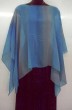Silk Poncho with Blue & Gray Vertical Stripes by Galilee Silks