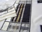 Woolen Tallit with Striped & Checkered Pattern by Galilee Silks