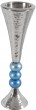 Yair Emanuel Anodized Aluminum Shabbat Candlestick with Turquoise Orbs