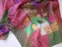 Pink, Green & Purple Silk Scarf with Jerusalem Design by Galilee Silks
