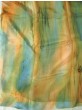 Silk Scarf with Yellow & Green Marbled Design by Galilee Silks