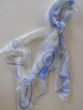 Scarf with Light Blue Swirls by Galilee Silks