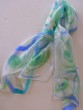 Scarf with Green, Blue & Turquoise Swirls by Galilee Silks