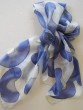 Silk Scarf with Blue Crescents by Galilee Silks