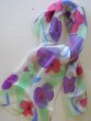 Silk Scarf with Purple and Red Flowers by Galilee Silks