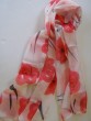 Silk Scarf with Red Flowers by Galilee Silks