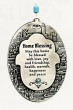 Silver Home Blessing with Oval Jerusalem Frame and Large English Text 