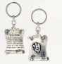 Silver Keychain with Traveler’s Prayer in Hebrew and Hamsa