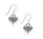 Silver Heart Charm Earrings with Star Design